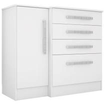 Cômoda Sapateira 109,5 x 94,5cm c/ 1 Porta e 4 Gavetas - Qmovi Luna 775