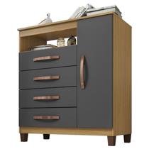 Comoda Sapateira 1P 4G 84 cm Moden 2258 Carvalho Am Grafite INCP