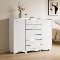 Cômoda Sapateira 2 Portas 7 Gavetas Com Chave Riviera A04 Branco - Lyam Decor Cômoda Sapateira 2 Portas 7 Gavetas Com Chave Riviera A04 Branco - Lyam Decor