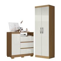 Cômoda Sapateira 2014143 e Armário Multiuso New 2000192 Atacama Off White - Aramóveis Cômoda Sapateira 2014143 e Armário Multiuso New 2000192 Atacama Off White - Aramóveis