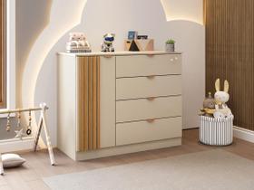 Cômoda Sapateira 3 Gavetas 1 Porta Organizadora Infantil Ayla Off White - Phoenix Baby