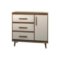 Cômoda Sapateira 3 Gavetas Maya Com Puxadores E Pés Retro Design Moderno Quarto Savana Mobília Decor
