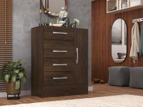 Cômoda Sapateira 4 Gavetas 1 Porta Cor Cacau