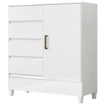 Cômoda Sapateira 4 Gavetas 1 Porta Maia Branco
