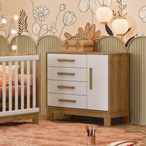 Cômoda Sapateira 4 Gavetas 1 Porta Q Encanto Slim MDF cor: branco