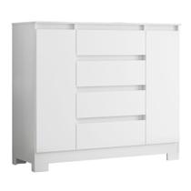 Cômoda Sapateira 4 Gavetas 2 Portas Boston Flex Branco Flex Cômoda Sapateira 4 Gavetas 2 Portas Boston Flex Branco Flex