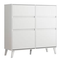 Cômoda Sapateira 4 Gavetas 2 Portas Kansas Branco