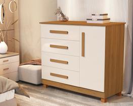 Cômoda Sapateira 4 Gavetas Grécia Banco / Nature Cômoda Sapateira 4 Gavetas Grécia Banco / Nature