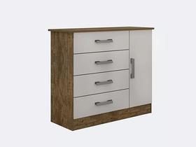 Cômoda Sapateira 4 Gavetas Ypê/Off White Valencia 1.10 M