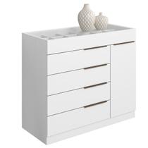 Cômoda Sapateira 5 Gavetas 1 Porta com Porta Joias Oliveira Branco Cômoda Sapateira 5 Gavetas 1 Porta com Porta Joias Oliveira Branco