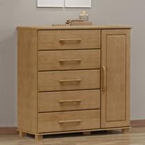 Cômoda Sapateira 5 Gavetas 1 Porta Ouro Freijó Madeira Pinus - Finestra