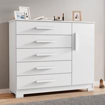 Cômoda Sapateira 5 Gavetas 109cm Pietra Branco