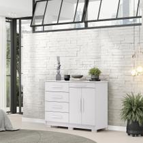 Cômoda Sapateira 5 Gavetas 2 Portas 122 Cm Siri 20019 Vlr Branco