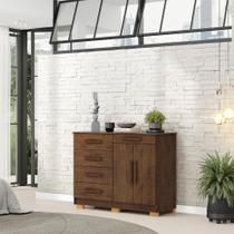 Cômoda Sapateira 5 Gavetas 2 Portas 122 Cm Siri 20019 Vlr Imbuia