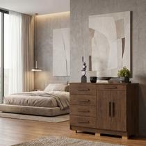 Cômoda Sapateira 5 Gavetas 2 Portas Multiuso Móvel Quarto Imbuia