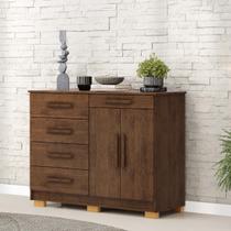 Cômoda Sapateira 5 Gavetas 2 Portas Sirius Imbuia Rústico - Vila Rica