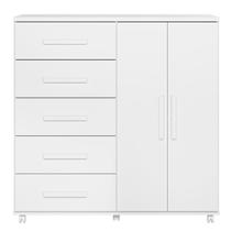 Cômoda Sapateira 5 Gavetas com Rodízios Torres Branco Cômoda Sapateira 5 Gavetas com Rodízios Torres Branco