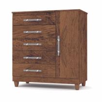 Cômoda Sapateira 5 Gavetas e 1 Porta Line 2001680 Imbuia Rustico Vila Rica Cômoda Sapateira 5 Gavetas e 1 Porta Line 2001680 Imbuia Rustico Vila Rica