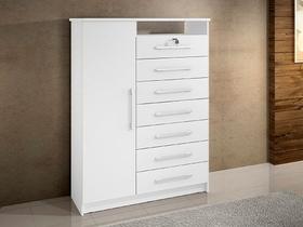 Cômoda Sapateira 7 Gavetas Branco Safira D'Doro