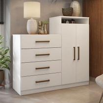 Cômoda Sapateira Ambiente áurea Branco Brilho Demóbile