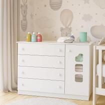 Cômoda Sapateira Anya 4 Gavetas 1 Porta MDF Quarto Infantil
