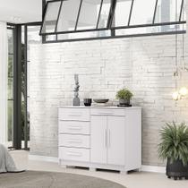 Cômoda Sapateira Batel 5 Gavetas 2 Porta de Bater com Prateleira Branco G98 - Gran Belo