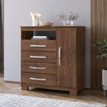 Cômoda Sapateira Cannes 1 Porta 4 Gavetas Malbec Incorplac