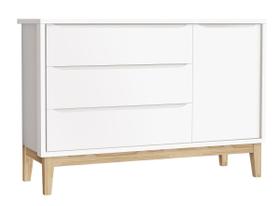 Cômoda Sapateira Classic New Branco Fosco com Natural - Reller
