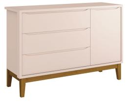 Cômoda Sapateira Classic New Rosa Fosco com Madeira - Reller Cômoda Sapateira Classic New Rosa Fosco com Madeira - Reller