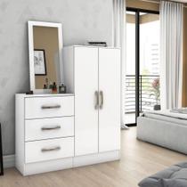 Cômoda Sapateira com Espelho 3 Gavetas 2 Portas Henn Briz B700 - Branco