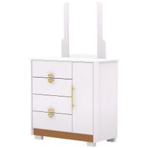 Cômoda Sapateira Com Espelho Para Quarto 1 Porta 4 Gavetas Paraty V01 Branco Camarim Flex - Lyam Decor Cômoda Sapateira Com Espelho Para Quarto 1 Porta 4 Gavetas Paraty V01 Branco Camarim Flex - Lyam Decor
