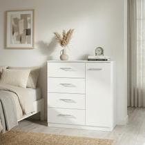 Cômoda Sapateira Compacta e Versátil 4 Gavetas 1 Porta Moveis Bonatto