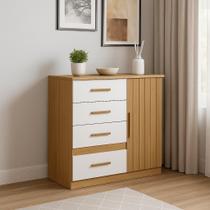 Cômoda Sapateira Compacta Organizador 4 Gavetas e 1 Porta Madeira Para Quarto