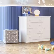 Cômoda Sapateira Doce Sonho 1 Porta e 4 Gavetas MDP Qmovi Cômoda Sapateira Doce Sonho 1 Porta e 4 Gavetas MDP Qmovi