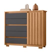 Cômoda Sapateira Duetto 01 porta e 05 gavetas Freijo Titanium - Móveis Albatroz Cômoda Sapateira Duetto 01 porta e 05 gavetas Freijo Titanium - Móveis Albatroz