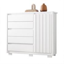 Cômoda Sapateira Duetto 1 Porta Ripada e 5 Gavetas - Móveis Albatroz Cômoda Sapateira Duetto 1 Porta Ripada e 5 Gavetas - Móveis Albatroz