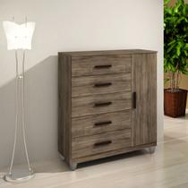 Cômoda Sapateira Gaveteiro Multiuso 1 Porta 5 Gavetas Rústic