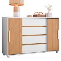 Cômoda Sapateira Grande 4 Gavetas 2 Portas Flex Evidência