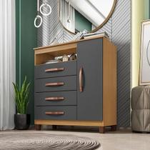 Comoda sapateira incorplac cannes/modena 1p 4g carvalho/grafite Comoda sapateira incorplac cannes/modena 1p 4g carvalho/grafite