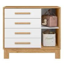Cômoda Sapateira Infantil 1 Porta 4 Gavetas Q Encanto Slim Freijo-off White Cômoda Sapateira Infantil 1 Porta 4 Gavetas Q Encanto Slim Freijo-off White