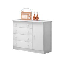 Comoda Sapateira Infantil 1 Porta e 4 Gavetas Brilhar Q01 -Amarena Móveis