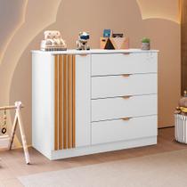 Cômoda Sapateira Infantil Ayla Branco Acetinado Phoenix Baby