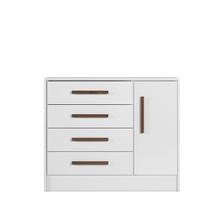 Cômoda Sapateira Infantil Beijinho 1 Porta c/ 4 Gavetas Branco - Mercado dos Móveis
