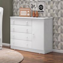 Cômoda Sapateira Infantil Doce Sonho 4 Gavetas 1 Porta Branco 2561 Qmovi