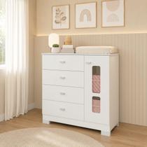 Cômoda Sapateira Katatau para Quarto de Bebê 100% MDF Branco Fosco Cômoda Sapateira Katatau para Quarto de Bebê 100% MDF Branco Fosco