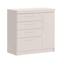 Cômoda Sapateira Lille 1 Porta 3 Gavetas Branco Castro Móveis