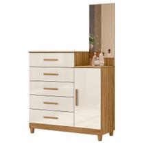 Cômoda Sapateira Lisboa 5 Gavetas com Espelho - Moval