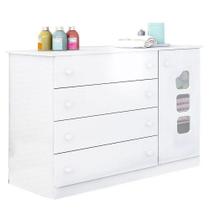 Cômoda Sapateira Lívia 4 Gavetas e 1 Porta Branco Phoenix