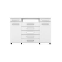 Cômoda Sapateira London Branco 7 Gavetas com Rodízios Organizador para Quarto - Demóbile