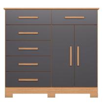 Cômoda Sapateira Mandarim 6 Gavetas 2 Portas Mdp Freijó Titanium